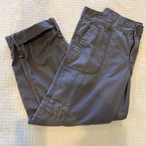 Calvin Klein Jeans Crop Utility Pant 100% cotton, Gray, Size 8
